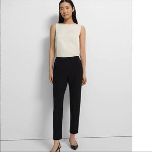 Theory Treeca Pull-On Pant in Admiral Crepe in Black Size: 00